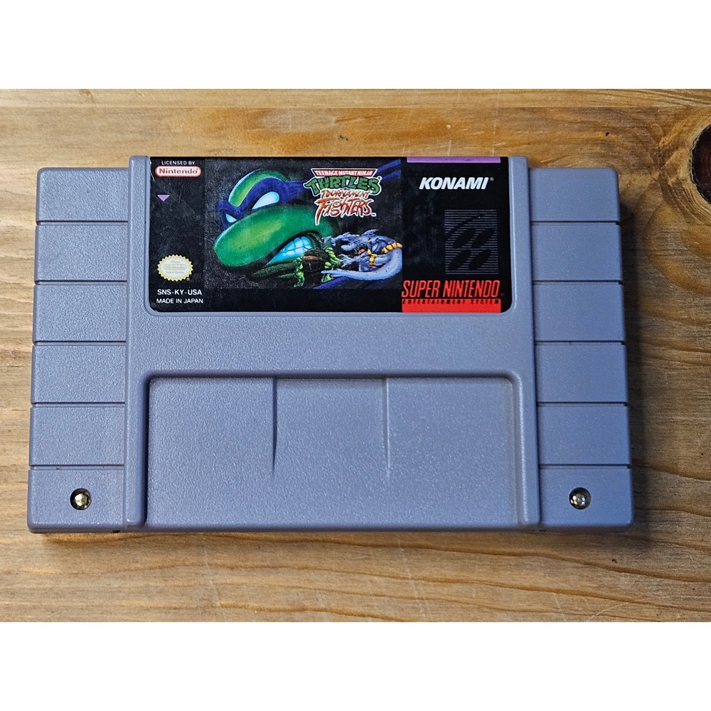 Teenage Mutant Ninja Turtles Tournament Fighters SNES Konami Game Cartridge